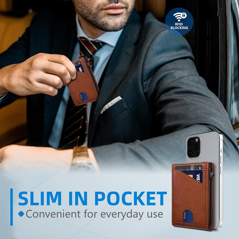 Aaronscase Genuine Leather Pop-Up Wallet (Wholesale/Manufacturer)