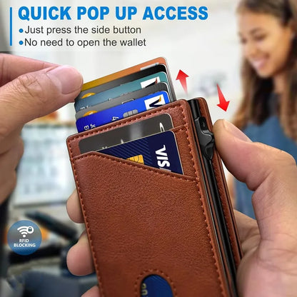 Genuine Leather Pop-Up Wallet (Wholesale/OEM Manufacturer)