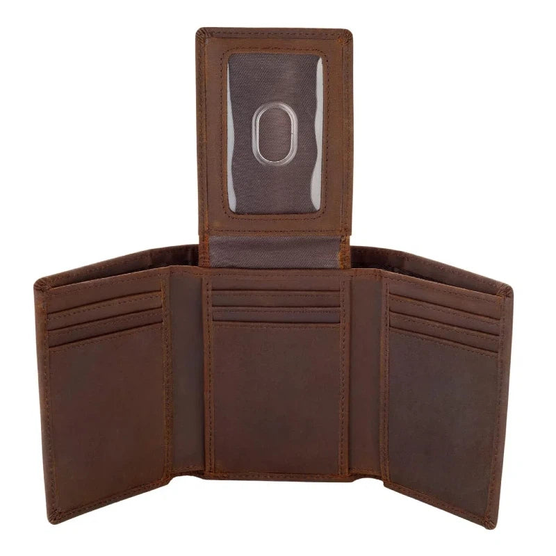 Aaronscase Genuine Leather Trifold RFID Blocking Wallet (Wholesale/Manufacturer)