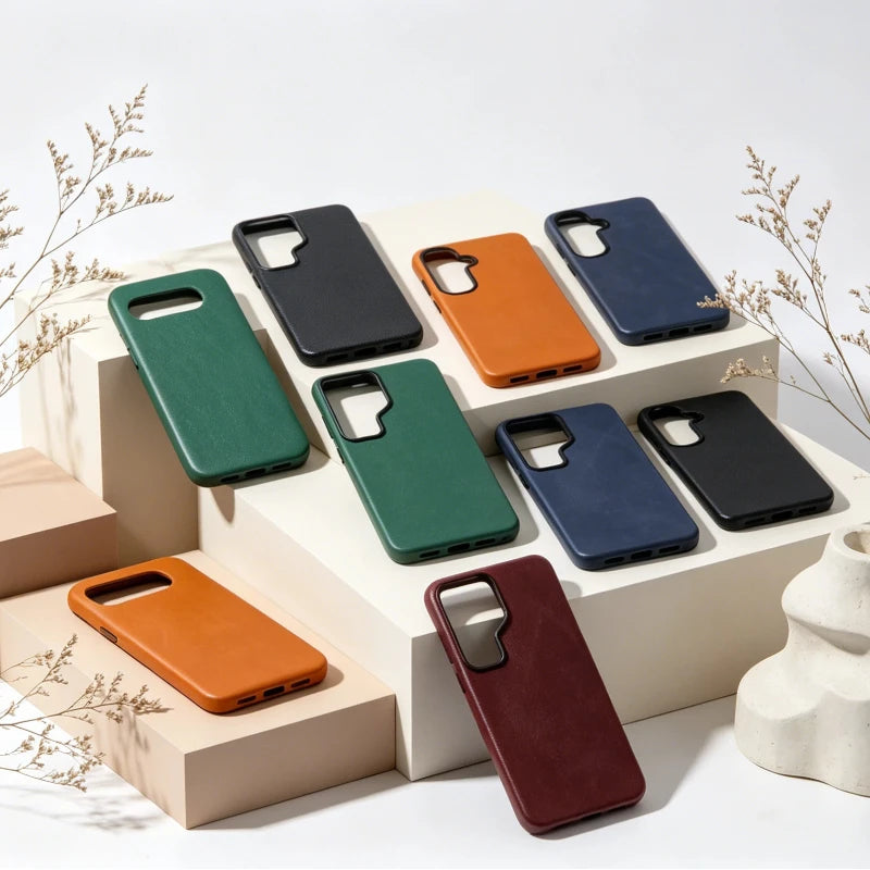 Genuine Leather Shockproof Slim Phone Case for Samsung Galaxy S26 Series - image 6