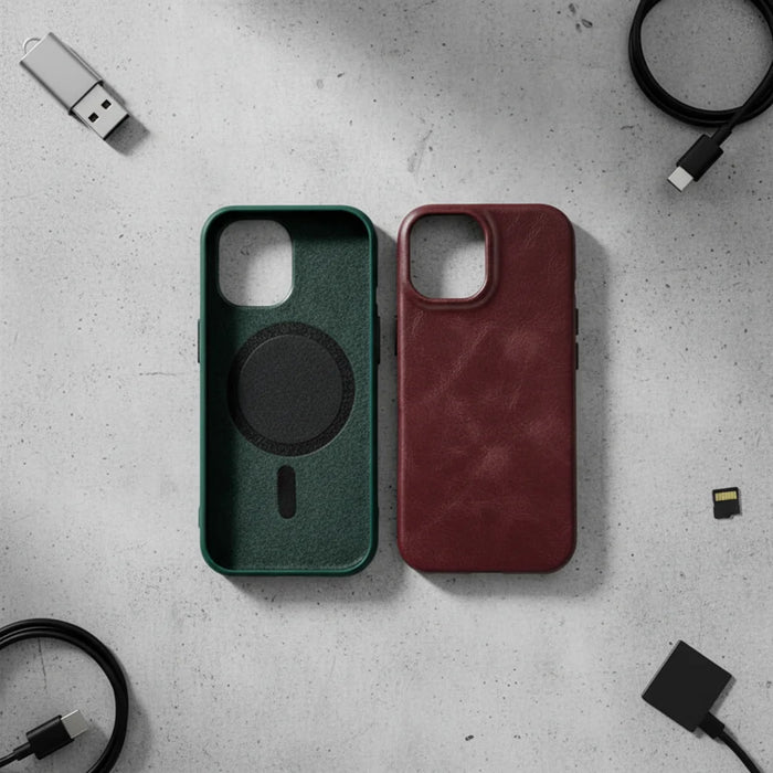 Full-Grain Leather Shockproof Phone Case for iPhone 15 Series - image 6