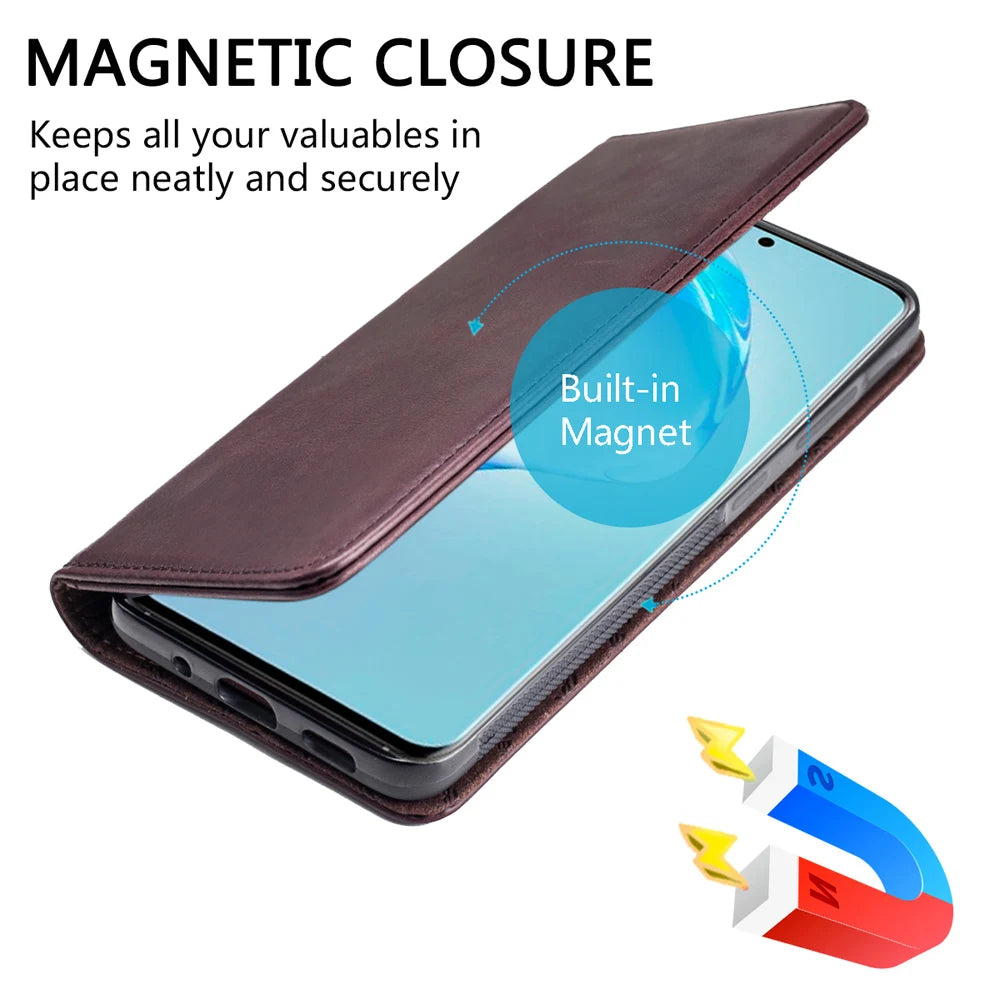 Cowhide Leather Folio Wallet Phone Case for Customizable Device Models image 2