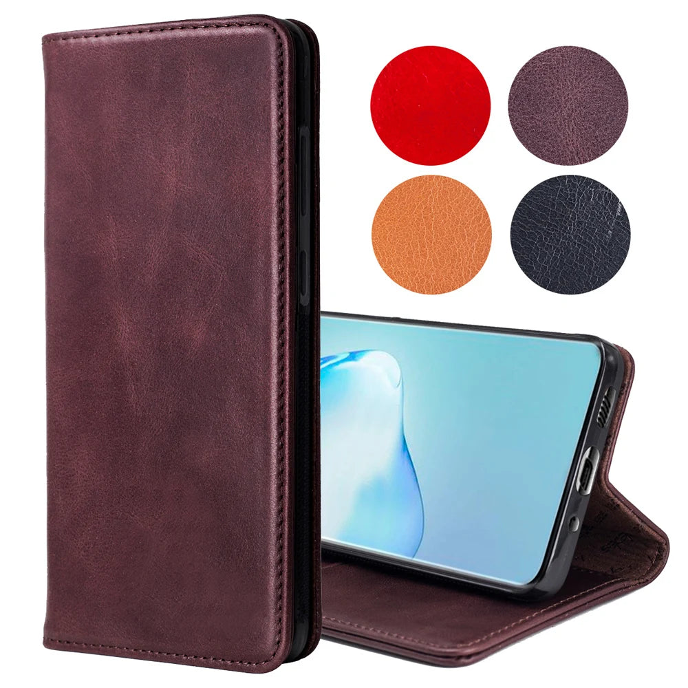 Cowhide Leather Folio Wallet Phone Case for Customizable Device Models image 1
