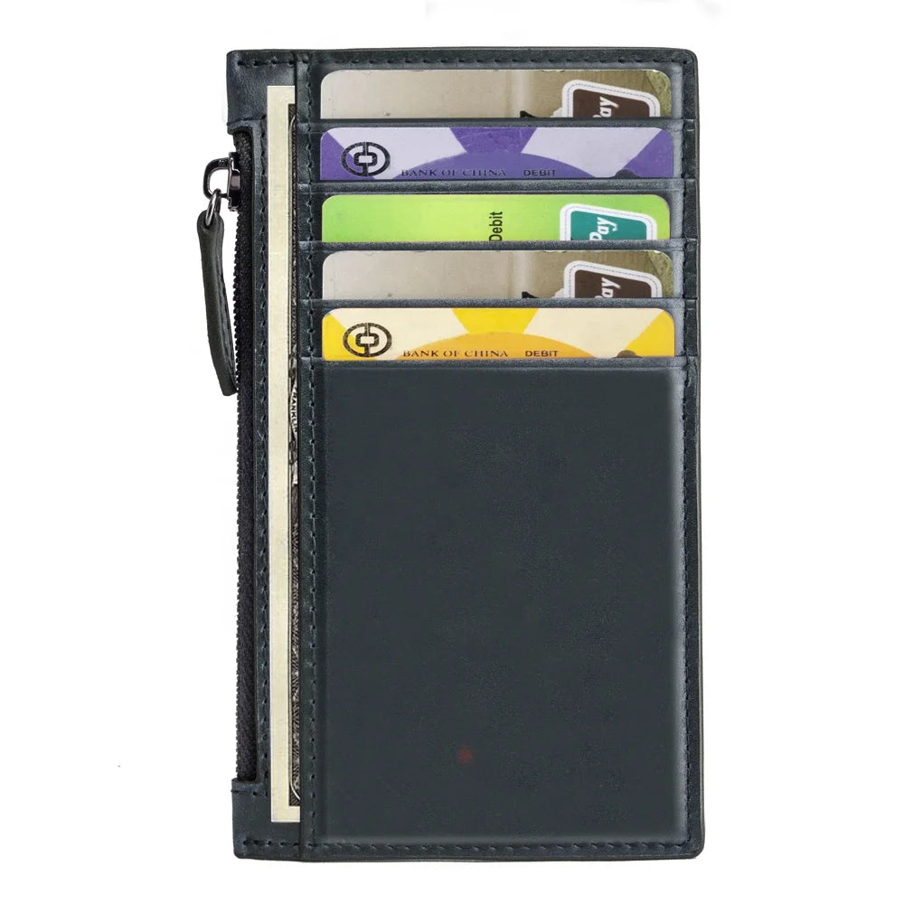 Genuine Leather Zipper Card Holder - image 3