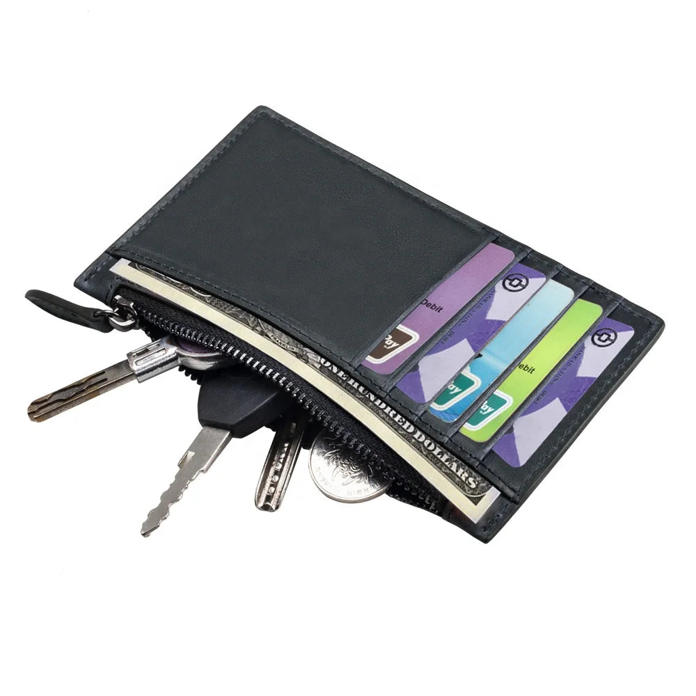 Genuine Leather Zipper Card Holder - image 5