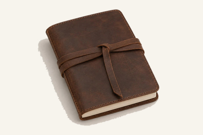 Refillable Leather Travel Journal with Wrap Strap (Wholesale/OEM Manufacturer)