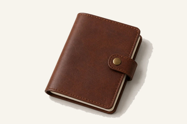 Pocket Leather Notebook Cover with Snap Closure (Wholesale/OEM Manufacturer)