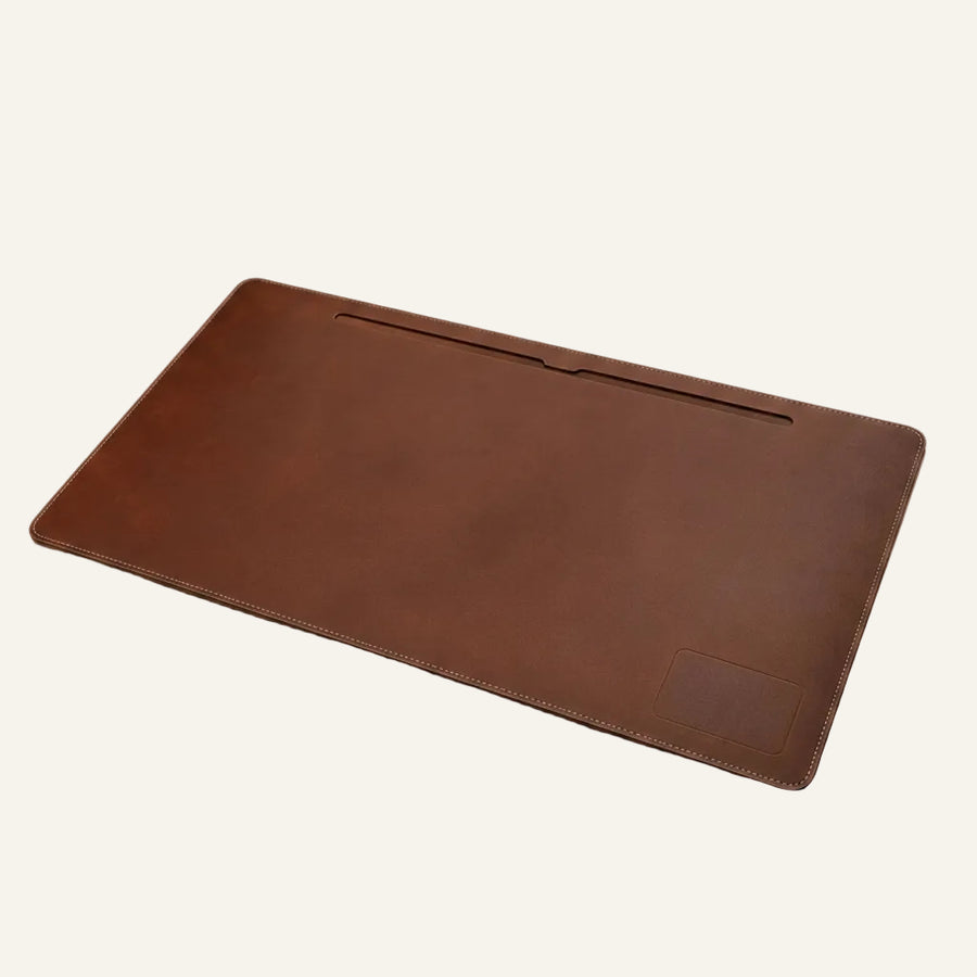 Leather Desk Mat with Cable Slot (Wholesale/OEM Manufacturer)