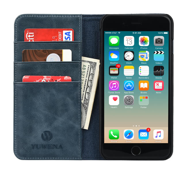 Aaronscase Blue Leather Phone Case (Wholesale/Manufacturer)