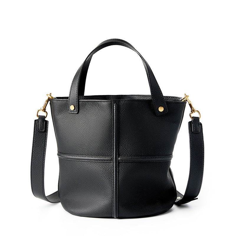Boxy Genuine Leather Top Handle Crossbody Bag - image 7