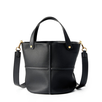Boxy Genuine Leather Top Handle Crossbody Bag - image 7