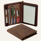 Crazy Horse Leather Folio Folder — Custom OEM