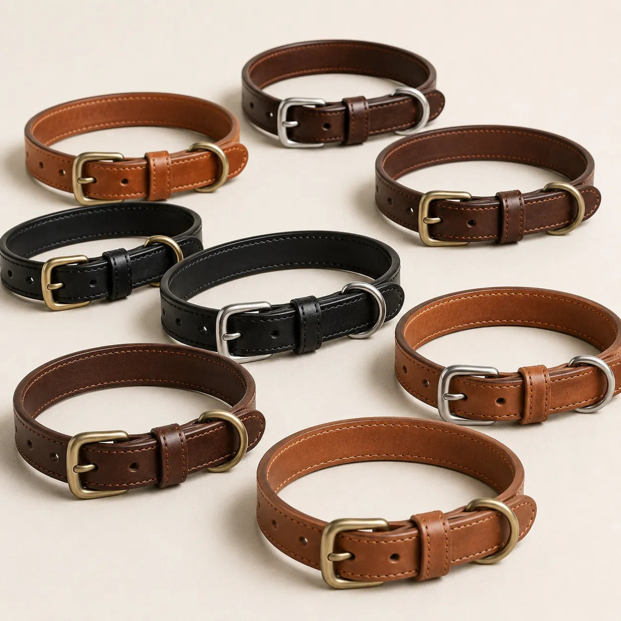 Custom color and hardware options for leather dog collar wholesale orders