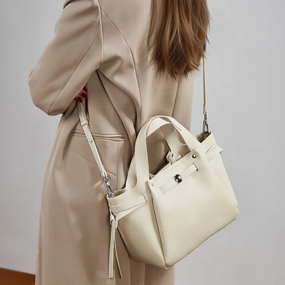 Convertible Genuine Leather Boston Tote Bag - image 3