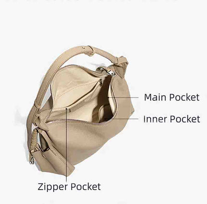 Convertible Genuine Leather Hobo Tote Bag - image 2
