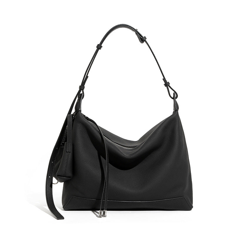 Convertible Genuine Leather Hobo Tote Bag - image 7