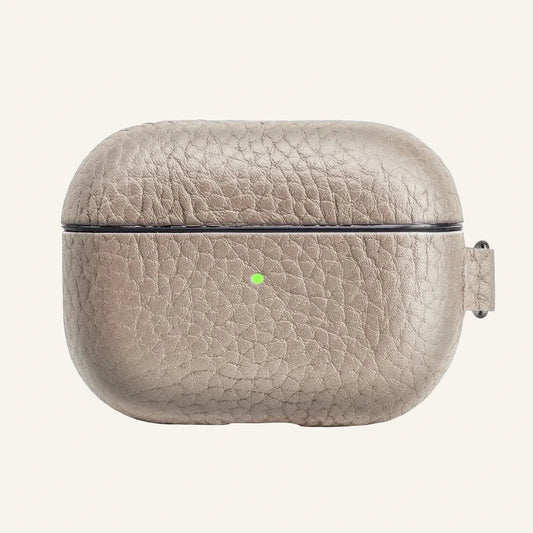 Pebble Leather AirPods / Earphone Case for AirPods Model Range (Wholesale/OEM) - #F6F3ED square main image