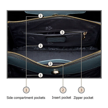 Crocodile-Embossed Genuine Leather Tote Bag - image 1