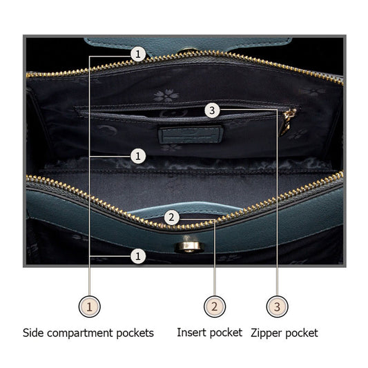 Crocodile-Embossed Genuine Leather Tote Bag - image 1