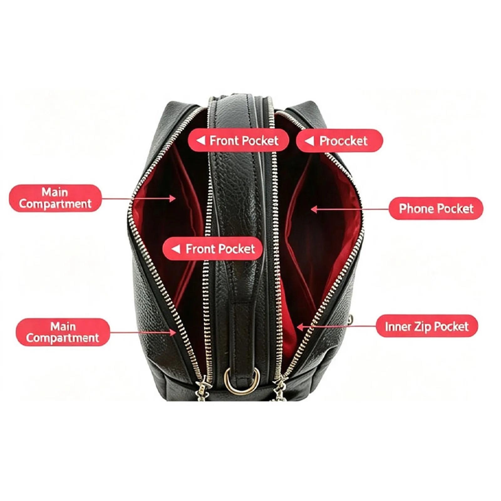 Boxy Top-Handle Crossbody Bag custom OEM reference 223966 - detail view