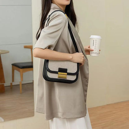 Color-Block Flap Shoulder Bag custom OEM reference C&K0250 - angled view