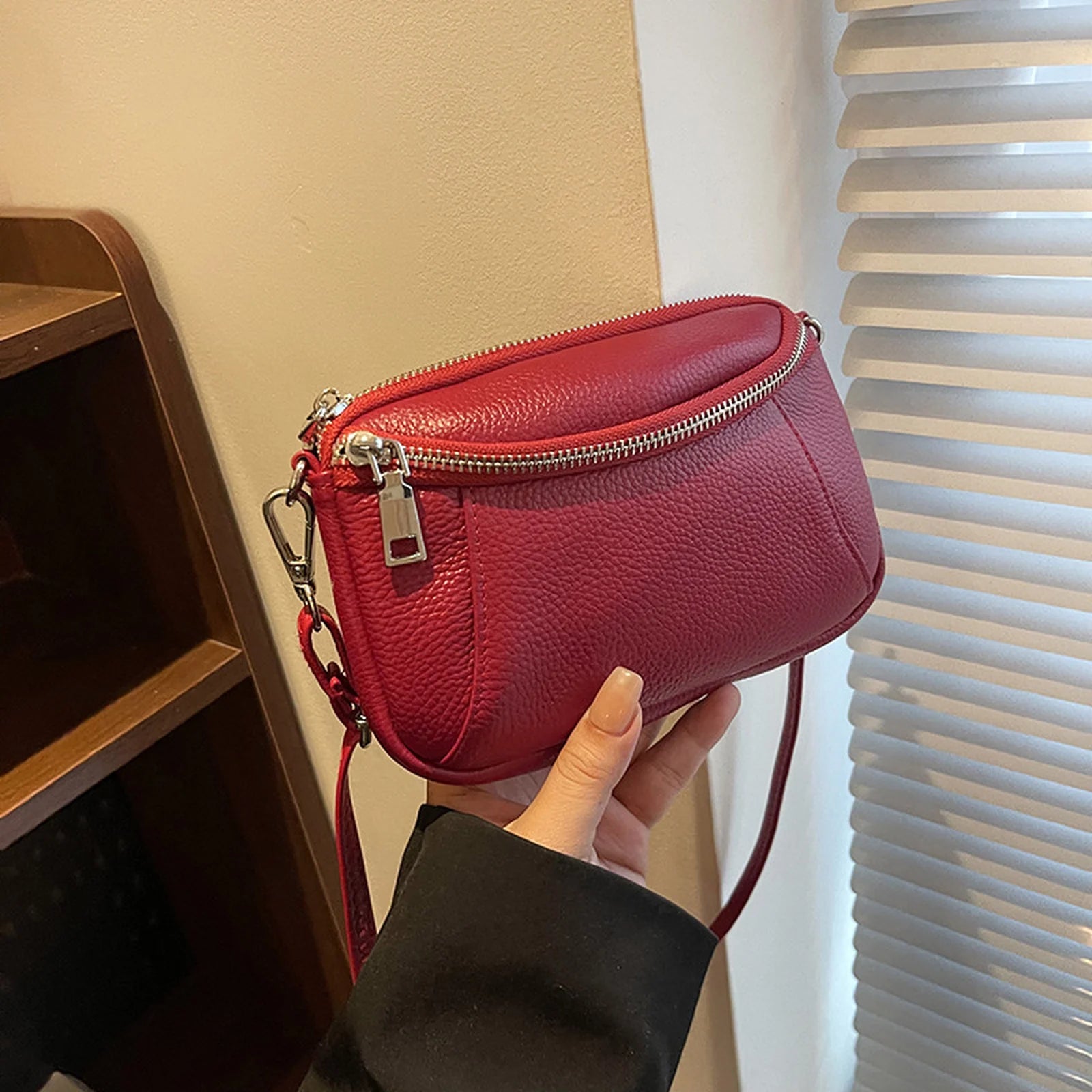 Compact Zip Camera Crossbody Bag custom OEM reference 649 - side or carry view