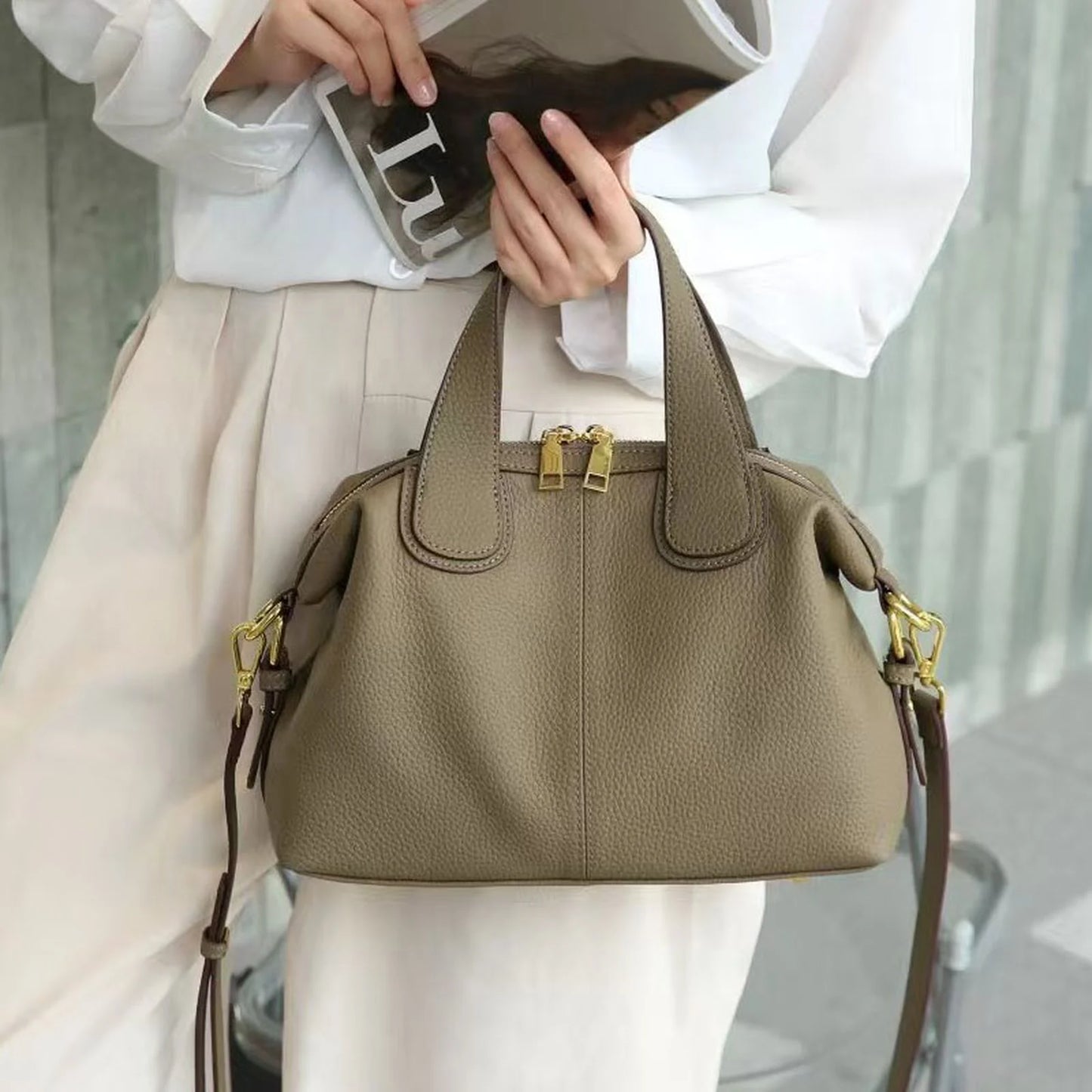 Convertible Boston Handbag custom OEM reference 5568 - front view