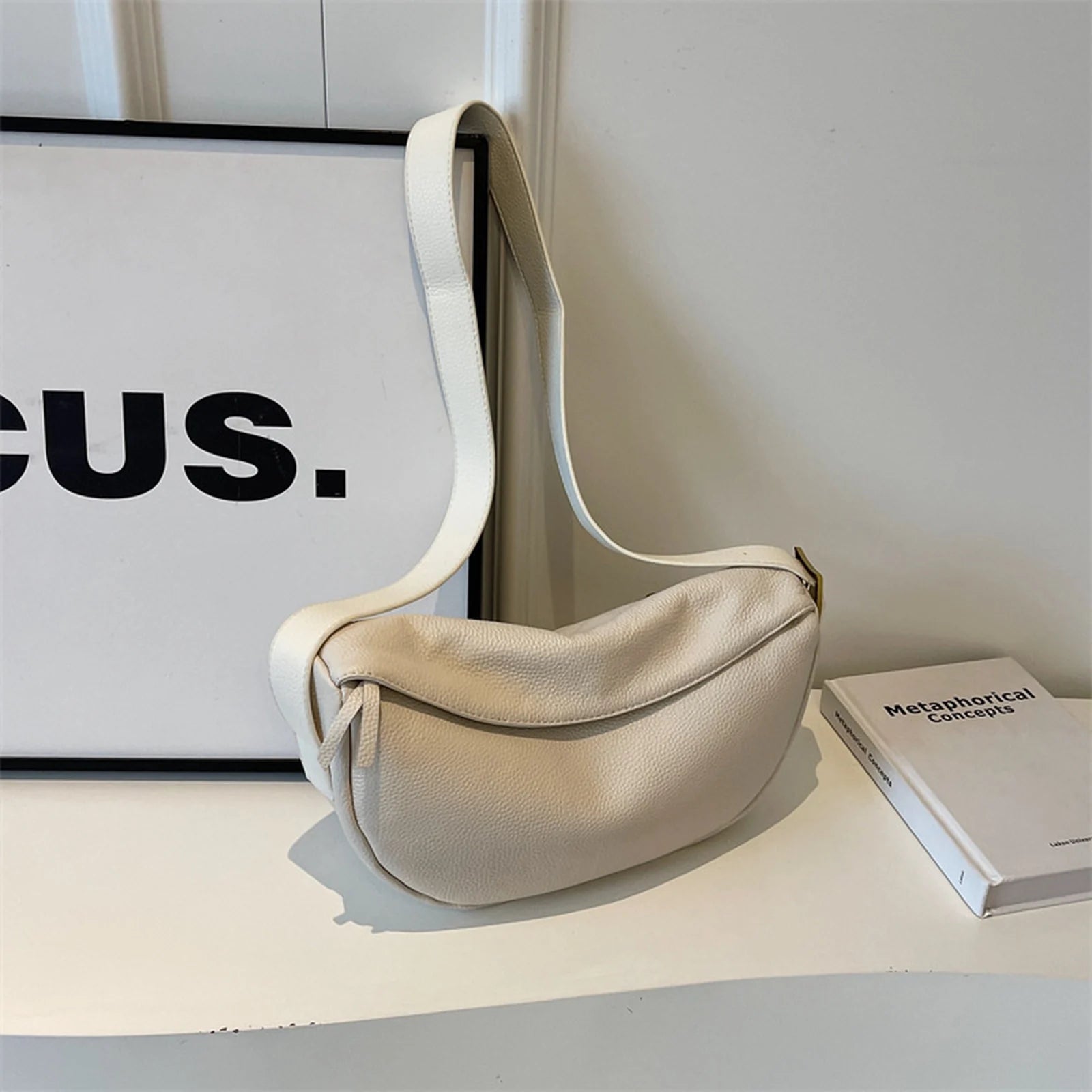 Crescent Hobo Shoulder Bag custom OEM reference 6058 - angled view