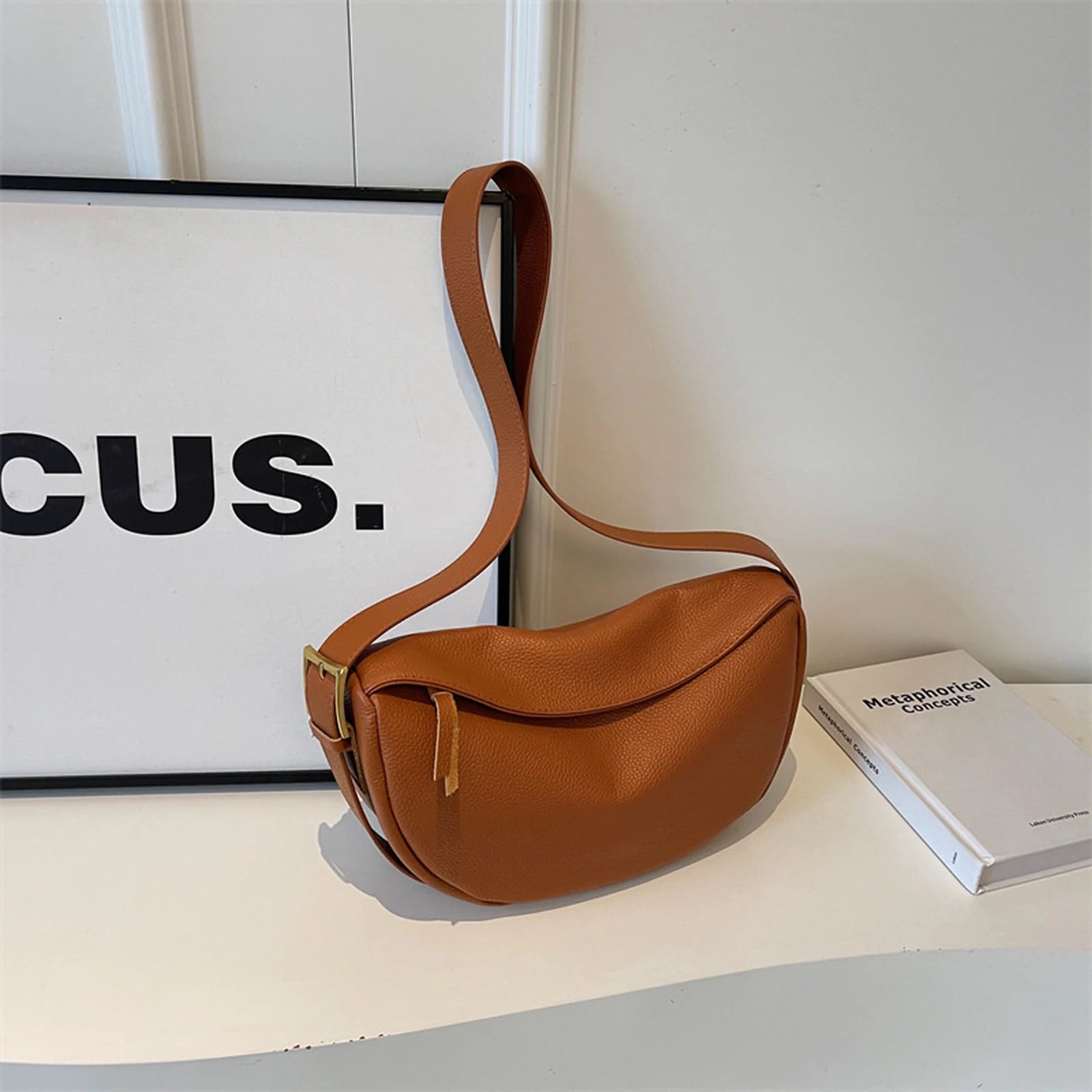 Crescent Hobo Shoulder Bag custom OEM reference 6058 - side or carry view