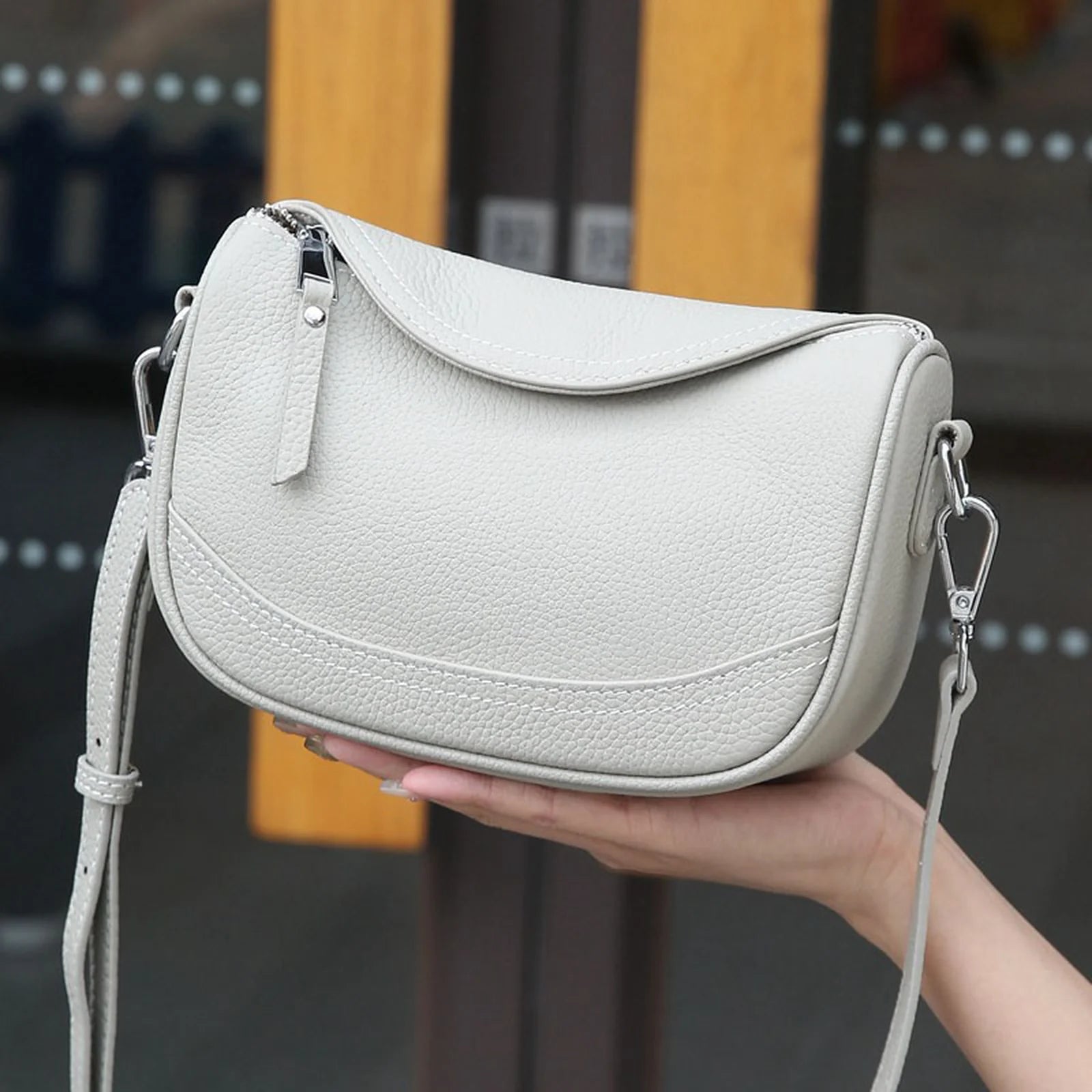 Crescent Saddle Crossbody Bag custom OEM reference 9306 - front view