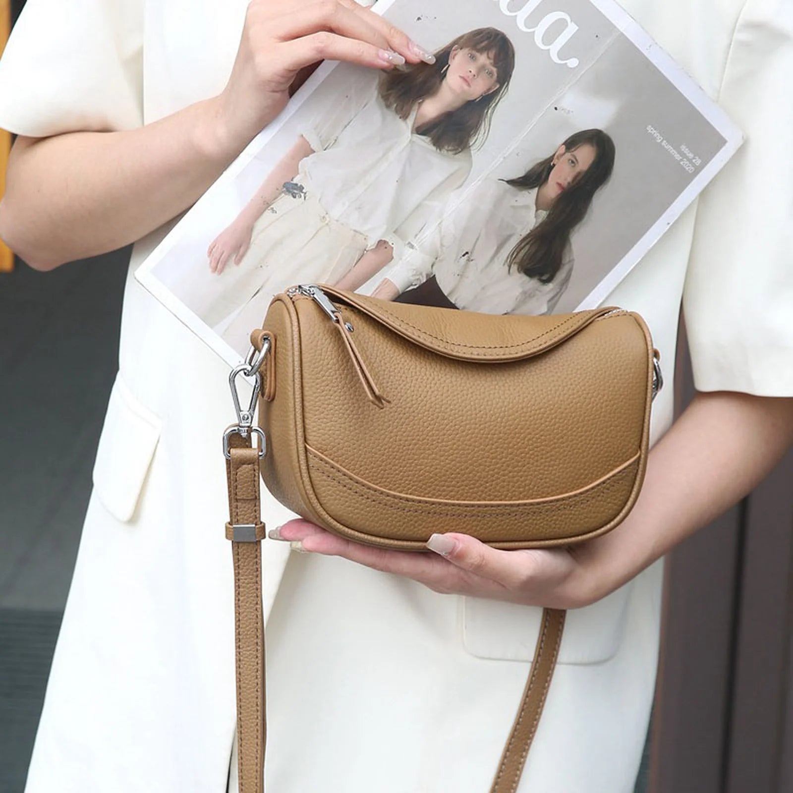 Crescent Saddle Crossbody Bag custom OEM reference 9306 - structure view
