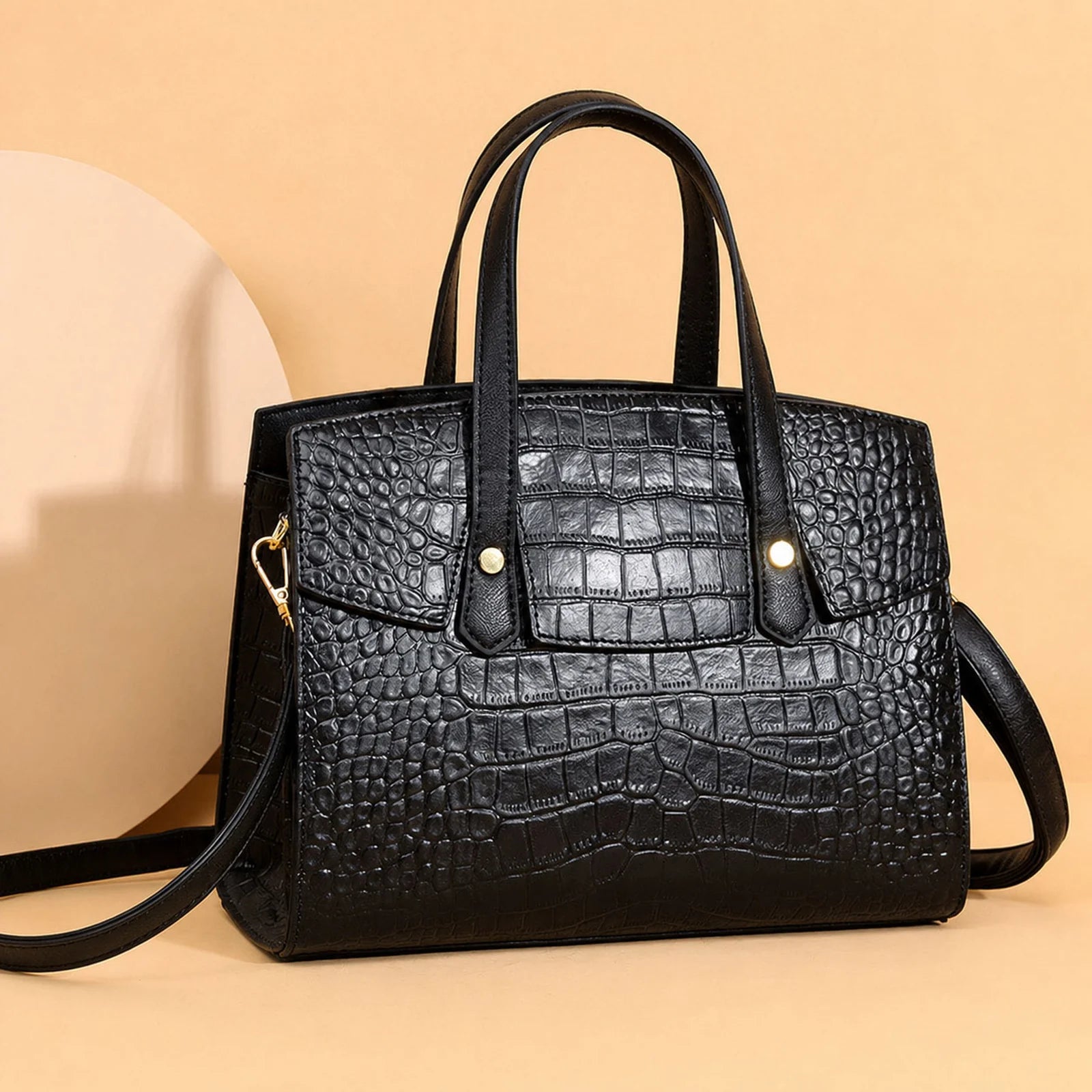 Crocodile-Embossed Structured Tote custom OEM reference YPJ&9125K1 - color or styling view
