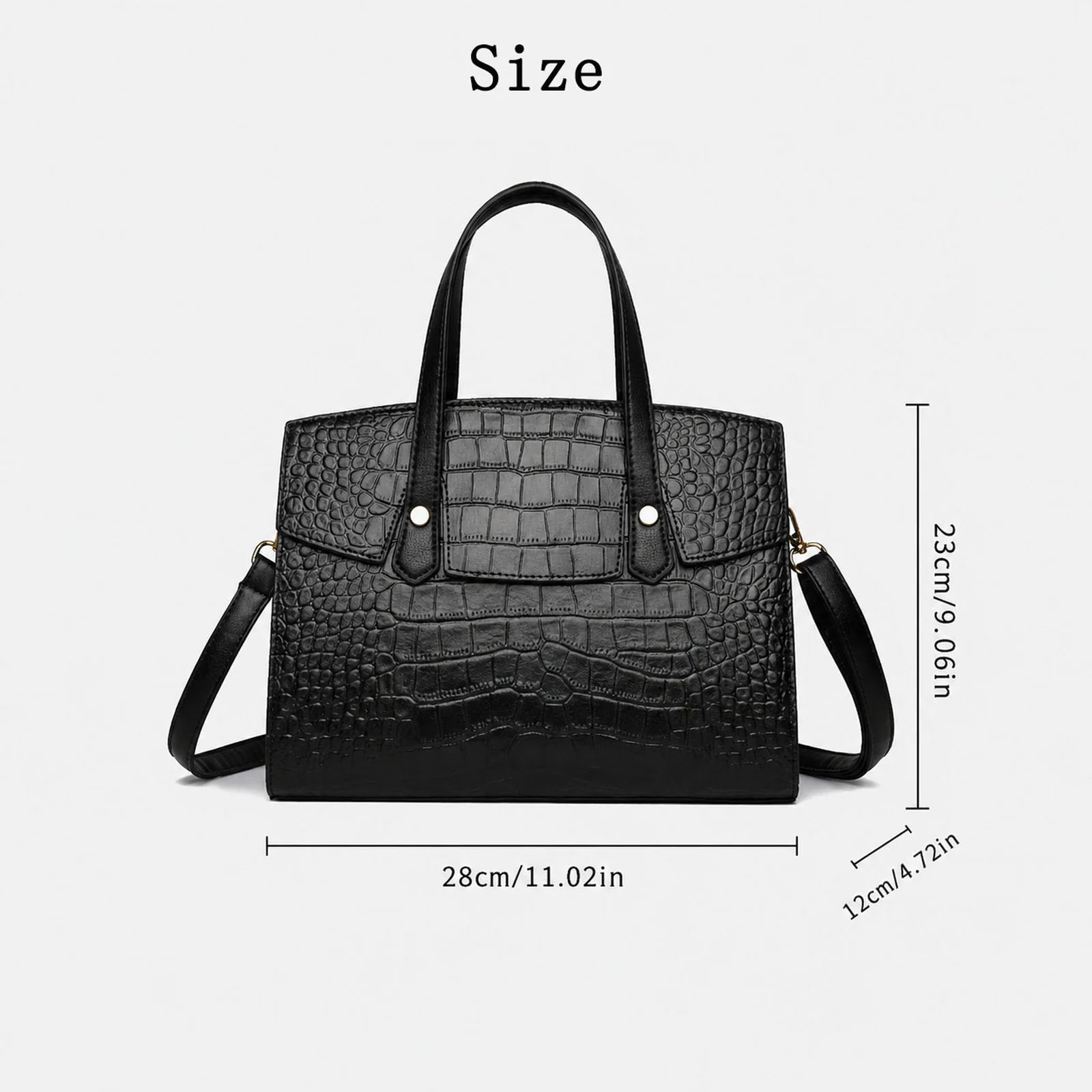Crocodile-Embossed Structured Tote custom OEM reference YPJ&9125K1 - detail view