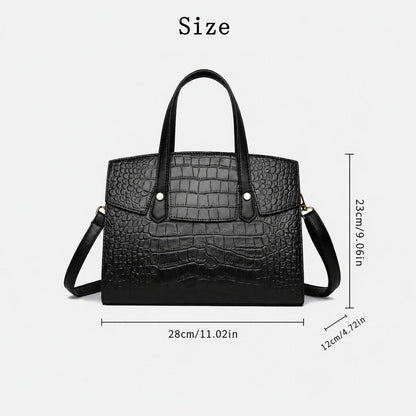 Crocodile-Embossed Structured Tote custom OEM reference YPJ&9125K1 - detail view