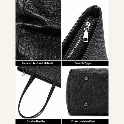 Crocodile-Embossed Work Tote Bag custom OEM reference 5588 - color or styling view
