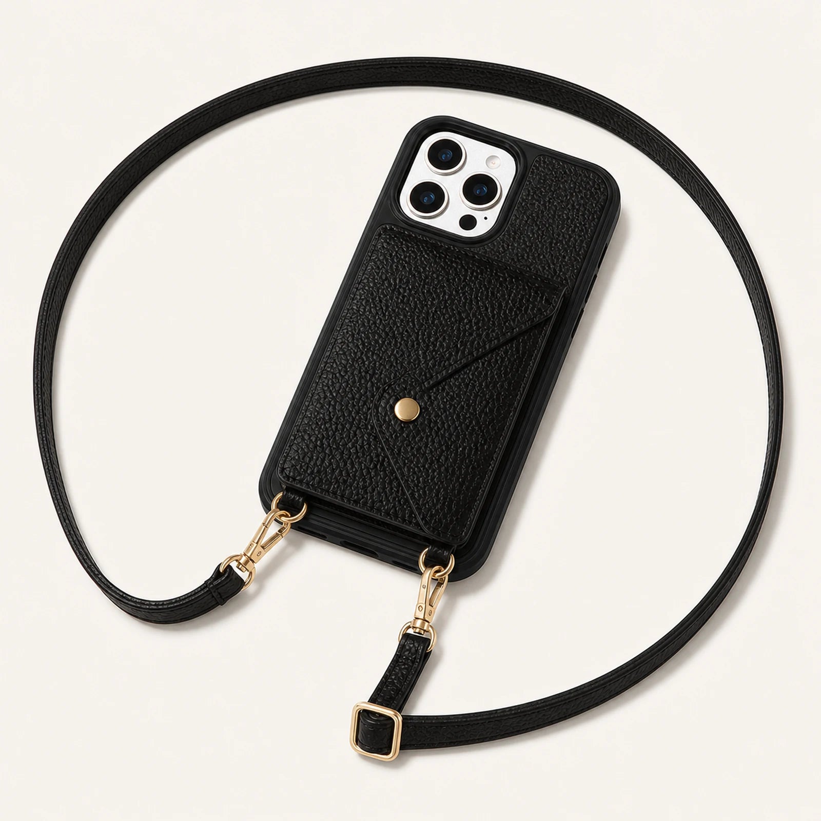 Custom Detachable Magnetic Wallet Crossbody Phone Case structure and component view