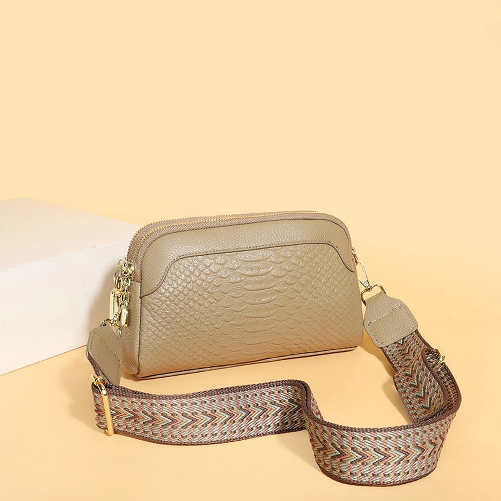 Embossed Zip Camera Bag custom OEM reference CT2237 - angled view