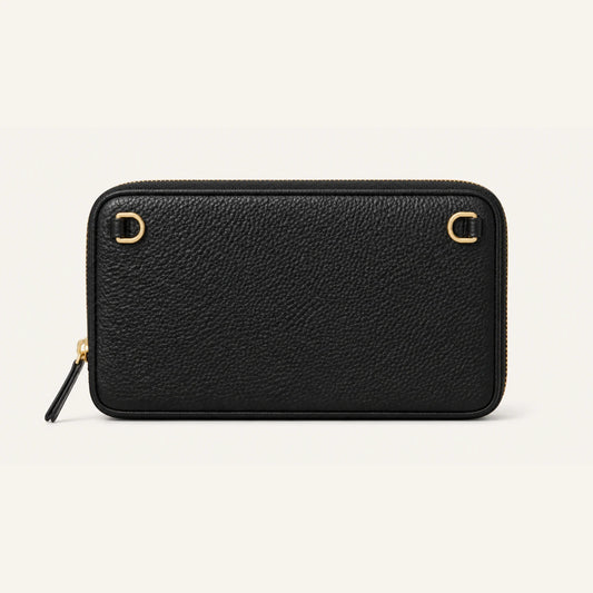 Custom Expanded Leather Zip Pouch structure and component view