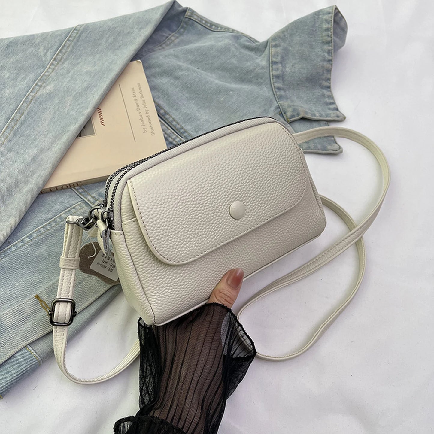 Flap Camera Crossbody Bag custom OEM reference 1235# - front view