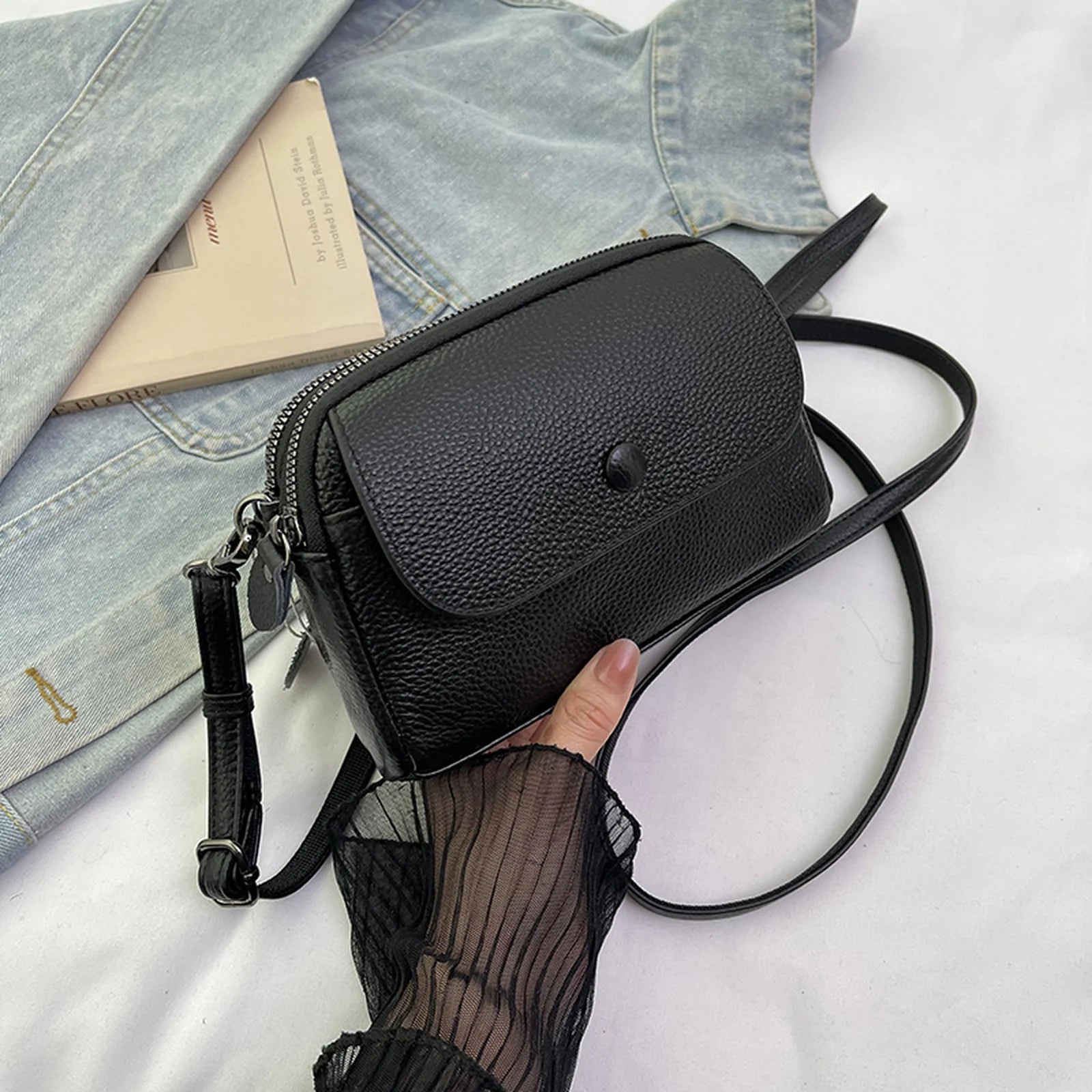 Flap Camera Crossbody Bag custom OEM reference 1235# - angled view