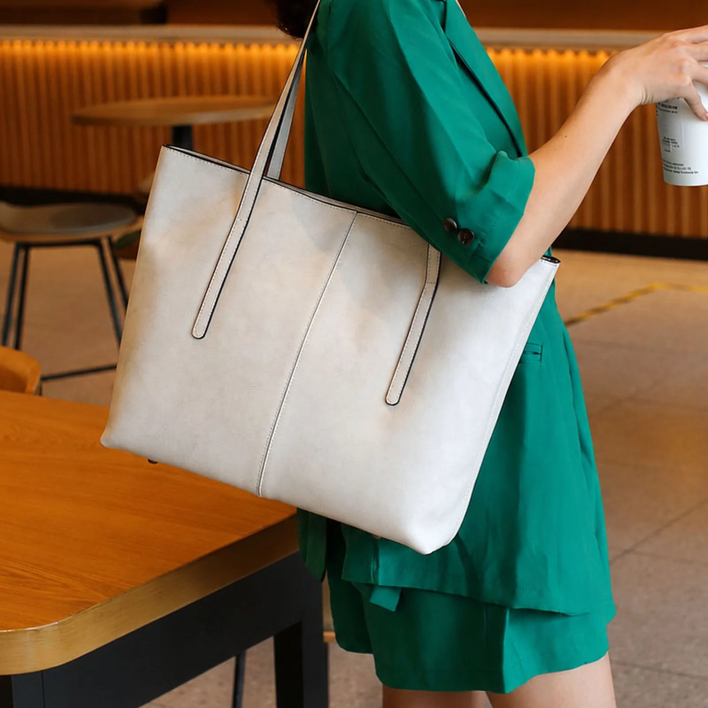 Large Structured Work Tote Bag custom OEM reference 0811 - color or styling view
