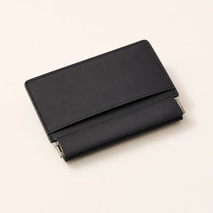 Black Full-Grain Leather Card Holder (Wholesale/OEM Manufacturer) - image 01