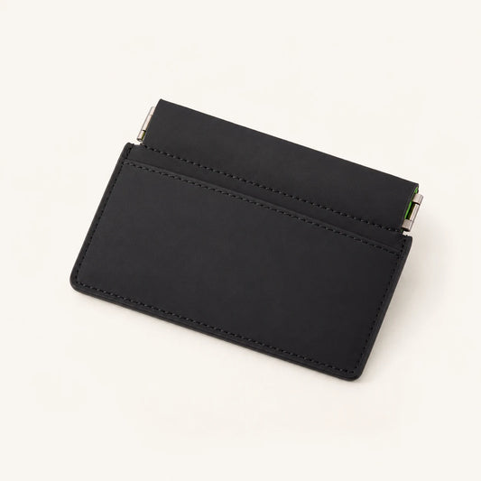 Black Full-Grain Leather Card Holder (Wholesale/OEM Manufacturer) - image 02