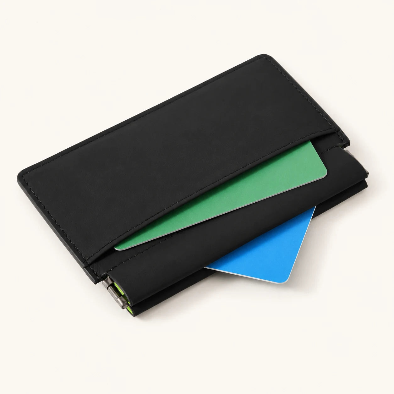 Black Full-Grain Leather Card Holder (Wholesale/OEM Manufacturer) - image 05
