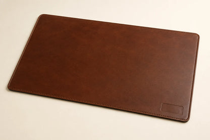 Brown full-grain leather desk mat concept sample for wholesale OEM office accessory production