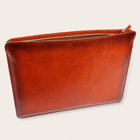 Full Grain Leather Macbook Sleeve 13 14 Inch Burnished Tan (Wholesale/OEM Manufacturer) - image 02