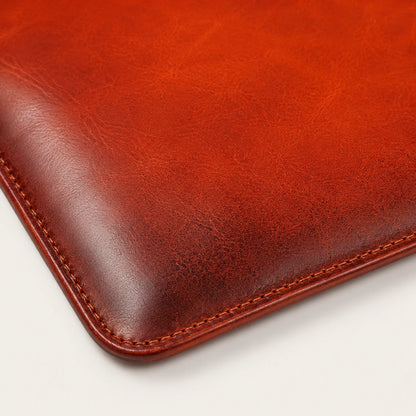 Full Grain Leather Macbook Sleeve 13 14 Inch Burnished Tan (Wholesale/OEM Manufacturer) - image 04