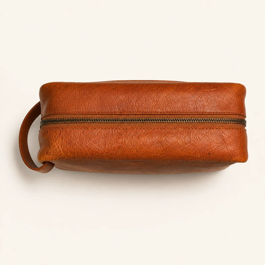 Full-Grain Leather Toiletry Bag (Wholesale/OEM Manufacturer) - image 02
