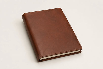 Brown full-grain leather journal notebook concept sample for OEM wholesale production
