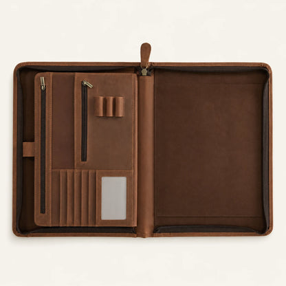 Leather Folio Folder - Crazy Horse and Oiled Wax Leather (Wholesale/OEM Manufacturer) - image 02